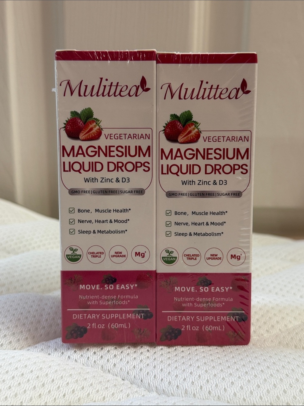 Vegetarian Magnesium Liquid Drops with Zinc & D3 - Strawberry Pink
